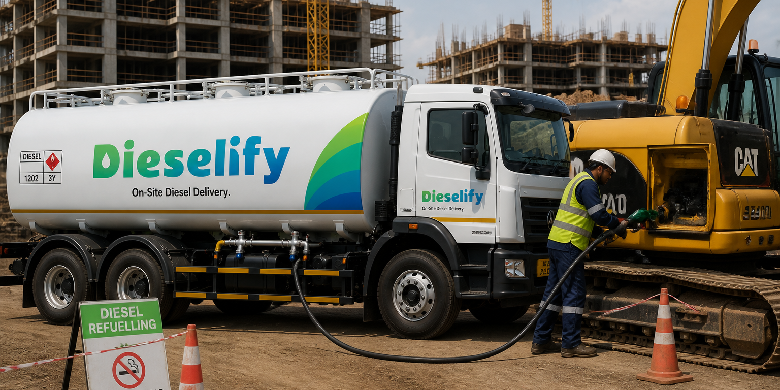 Diesel delivery at a construction site